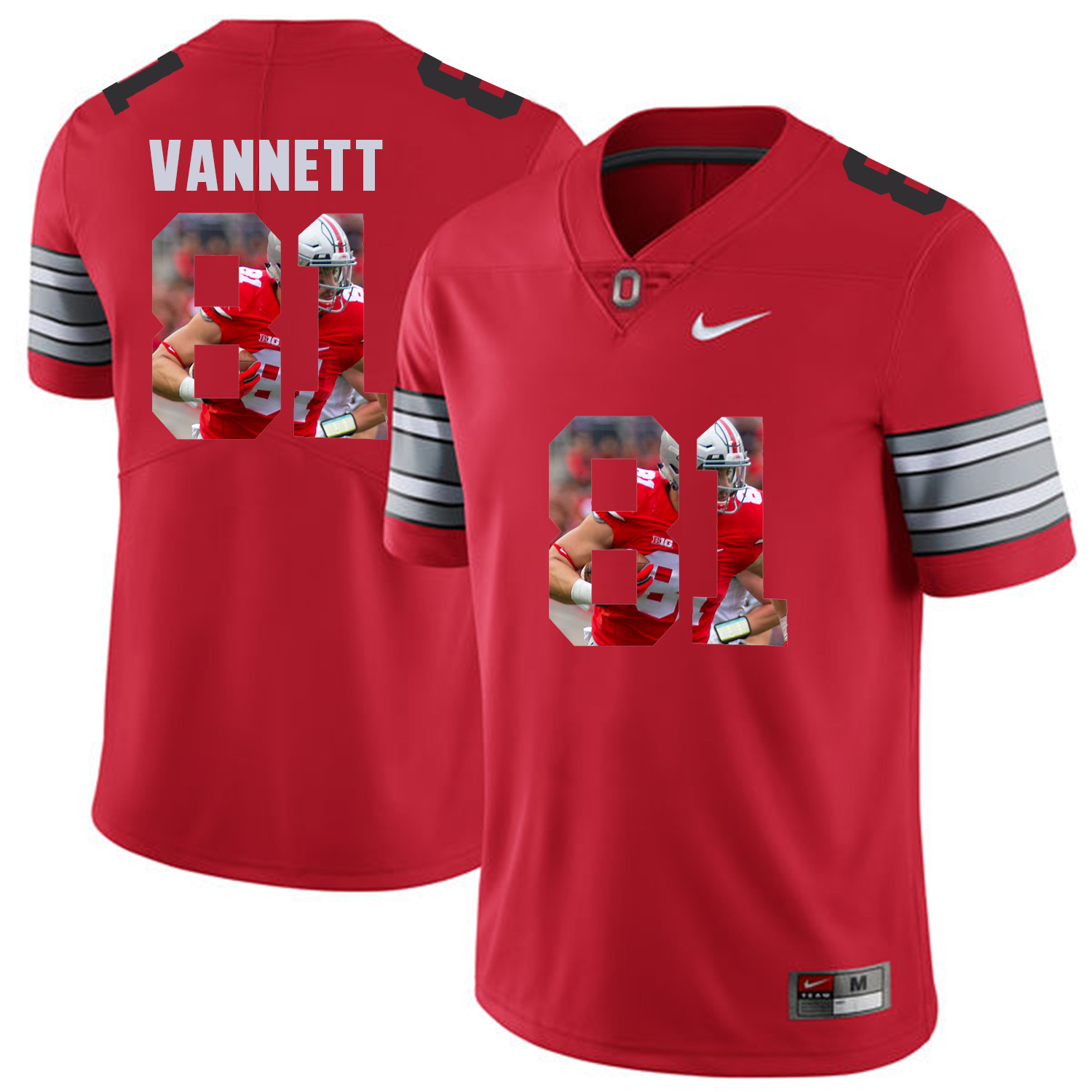 Men Ohio State 81 Vannett Red Fashion Edition Customized NCAA Jerseys